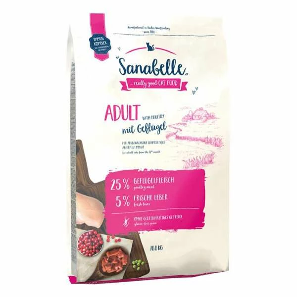 SANABELLE Adult Trockenfutter für Katzen mit Geflügel - Hochwertiges Katzenfutter für ausgewogene Ernährung 1 SANABELLE Adult Trockenfutter für Katzen mit Geflügel - Hochwertiges Katzenfutter für ausgewogene Ernährung