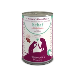 Herrmanns BIO-Menü Hundefutter mit Schaf & Haferflocken | 6x400g | Natürliches Hundefutter