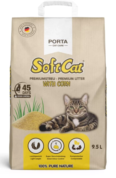 SoftCat Corn Katzenstreu | Natürliches Katzenstreu aus Mais | Geruchsbindend & Staubarm 1 SoftCat Corn Katzenstreu | Natürliches Katzenstreu aus Mais | Geruchsbindend & Staubarm