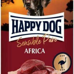 Happy Dog Africa | Strauss Pur | 6x 400g Hundefutter - Premium Nassfutter für Hunde