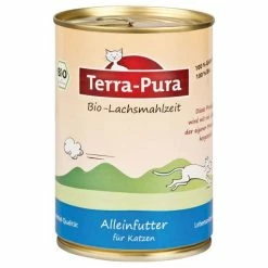 Terra-Pura Bio-Lachsmahlzeit für Katzen | Glutenfreies Katzenfutter | Hochwertiges Nassfutter