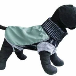 Tierbude TiBu Strick 46 | Hundepullover mit Regencape - Warm, wasserabweisend & stylisch