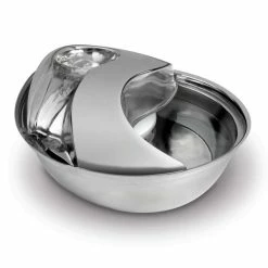 Schulze Edelstahl Trinkbrunnen | Rain-Drop Style | 1.8 Liter | Hochwertiger Trinkbrunnen für Haustiere