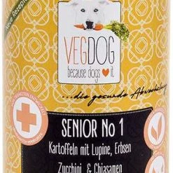 VEGDOG Veggie Dog Senior No 1 | Kartoffeln Mit Lupine | Hundefutter Nassfutter für ältere Hunde