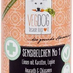 VEGDOG Veggie Dog Sensibelchen No 1 | Linsen & Kartoffeln | Hundefutter Nassfutter