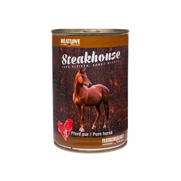 Fleischeslust Steakhouse | Mit Pferd Pur | 6 Dosen Hundenassfutter - Hochwertiges Nassfutter für Hunde 1 Fleischeslust Steakhouse | Mit Pferd Pur | 6 Dosen Hundenassfutter - Hochwertiges Nassfutter für Hunde