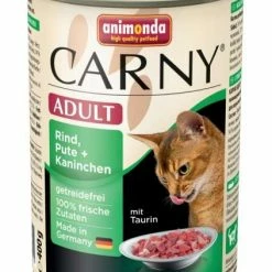 Animonda Carny Adult Katzenfutter mit Rind, Pute & Kaninchen - 6x400g | Hochwertiges Nassfutter für ausgewachsene Katzen