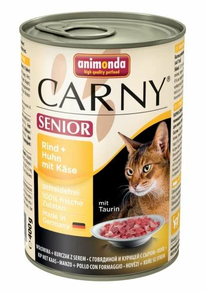 Animonda Carny Senior Katzenfutter mit Rind, Huhn & Käse | 6x400g | Nassfutter für ältere Katzen 1 Animonda Carny Senior Katzenfutter mit Rind, Huhn & Käse | 6x400g | Nassfutter für ältere Katzen