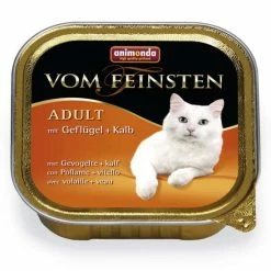 Animonda Vom Feinsten Adult-Cat Nassfutter mit Geflügel & Kalb, 32 x 100g - Hochwertiges Katzenfutter