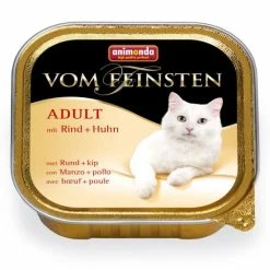 Animonda Vom Feinsten Adult-Cat Nassfutter mit Rind & Huhn, 32 x 100g - Hochwertiges Katzenfutter