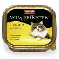 ANIMONDA Vom Feinsten Senior Katzenfutter mit Geflügel, 32 x 100g - Hochwertiges Nassfutter für ältere Katzen