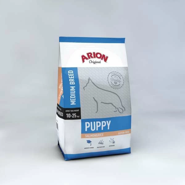 ARION Puppy Original Trockenfutter für mittelgroße Hunde mit Lachs & Reis, 12 kg 1 ARION Puppy Original Trockenfutter für mittelgroße Hunde mit Lachs & Reis, 12 kg