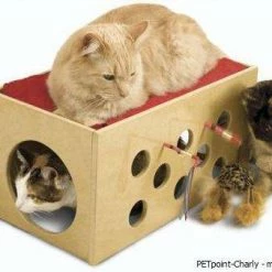 Bootsie's-Bunk Spiel- und Schlafkoje für Katzen, 51x28x26cm - Gemütliches Katzenbett mit Spielmöglichkeit
