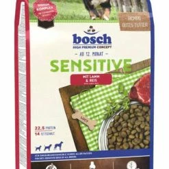 Bosch Sensitive Hundefutter mit Lamm & Reis, 3 kg - Trockenfutter für Hunde mit sensibler Verdauung