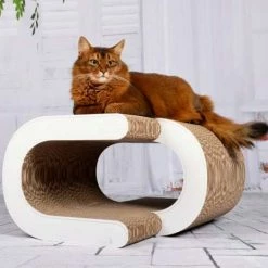 Cat-On La Vague XL Katzenhöhle | 535 x 335 x 630 mm | Luxus-Katzenmöbel aus Pappe | Stylischer Katzen-Schlafplatz