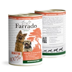 Farrado Ente PUR | 6x 400g Getreidefreies Hundefutter - Hochwertiges Futter für Hunde