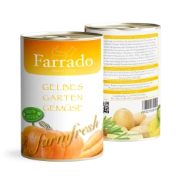 Farrado Gelbes Gartengemüse | 6x 400g Veganes Hundefutter | Nassfutter für Hunde