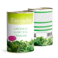 Farrado Grünes Gartengemüse | 6x 400g Veganes Hundefutter | Nassfutter für Hunde