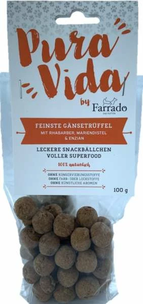 Farrado Pura Vida Superfood Trüffel mit Gans | 10x 100g Hundesnacks | Natürliche Leckerlis für Hunde 1 Farrado Pura Vida Superfood Trüffel mit Gans | 10x 100g Hundesnacks | Natürliche Leckerlis für Hunde