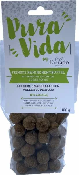 Farrado Pura Vida Superfood Trüffel mit Kaninchen | 10x 100g Hundesnacks | Natürliche Leckerlis für Hunde 1 Farrado Pura Vida Superfood Trüffel mit Kaninchen | 10x 100g Hundesnacks | Natürliche Leckerlis für Hunde