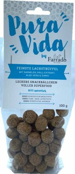Farrado Pura Vida Superfood Trüffel mit Lachs | 10x 100g Hundesnack | Natürliche Leckerlis für Hunde 1 Farrado Pura Vida Superfood Trüffel mit Lachs | 10x 100g Hundesnack | Natürliche Leckerlis für Hunde