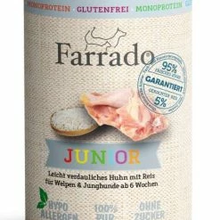 Farrado JUNIOR PUR | Mit Huhn | 6x 400g | Getreidefreies Hundefutter für Welpen