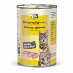 grau Schlemmertöpchen Adult-Cat | Nassfutter mit Geflügel & Vollkornreis für ausgewachsene Katzen