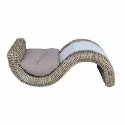 Happy-House Kratzwelle Katzenkratzbrett mit Schlafplatz | 85x40x30cm | Naturmaterialien