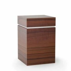 Völsing Tierurne Holz | Hochwertige Laminatoberfläche | Mit Mattiertem Silberstreifen | Katzenbedarf Urnen