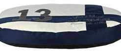 Trixie Kissen Last-Treasure Oval Hundebett, 105x75cm, Blau-weiß – Komfortables Hundebett für mittelgroße Hunde