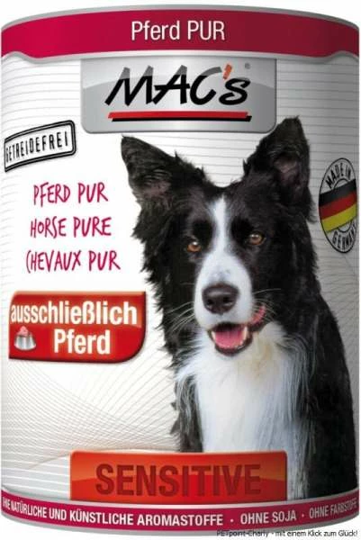 MACS Sensitive | Pferd Nassfutter für Hunde mit empfindlicher Verdauung - 12 x 400g 1 MACS Sensitive | Pferd Nassfutter für Hunde mit empfindlicher Verdauung - 12 x 400g