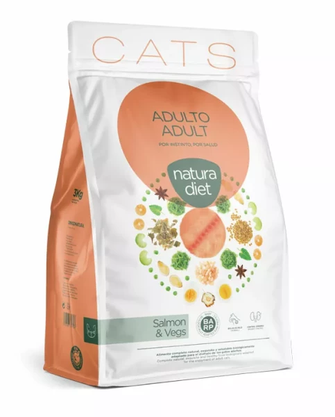 Natura Diet CAT Adult Salmon Trockenfutter mit Lachs - Hochwertiges Katzenfutter für erwachsene Katzen 1 Natura Diet CAT Adult Salmon Trockenfutter mit Lachs - Hochwertiges Katzenfutter für erwachsene Katzen