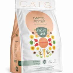 Natura Diet CAT Kitten Salmon Trockenfutter mit Lachs - Hochwertiges Katzenfutter für Kitten