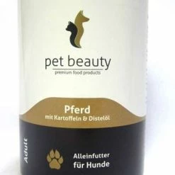 Pet-Beauty Hundefutter mit Pferd & Distelöl | 6x400g Nassfutter für Hunde | Hochwertige Tiernahrung