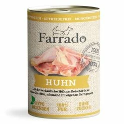 Farrado Huhn PUR | Ganze Stücke | 6x 400g | Getreidefreies Hundefutter | Hochwertiges Nassfutter für Hunde