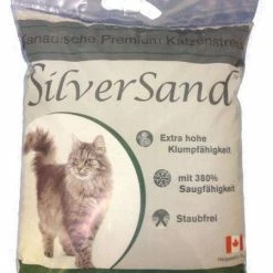 Silversand-Katzenstreu mit Babypuderduft | 2x15 Kg | Hochsaugfähig & Geruchsbindend | Katzenstreu für Katzentoiletten