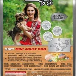 MACS Mac's Soft To Go | Mit Mini Huhn & Lachs | 6x 230g Hundefutter | Hochwertiges Nassfutter für Hunde