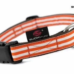 SUCHtrupp Hundehalsband Orange Beach – Robustes & Reflektierendes Halsband für Hunde